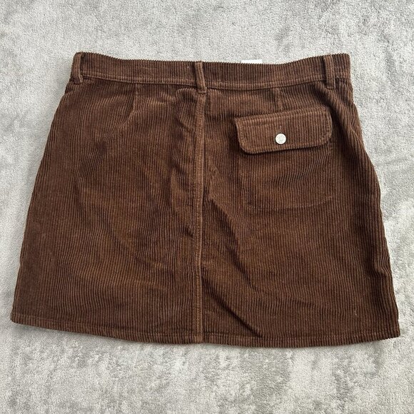 Reformation Skirt Womens 31 Elia Patch Pocket Corduroy Mini Brown Cafe Casual - Picture 9 of 9